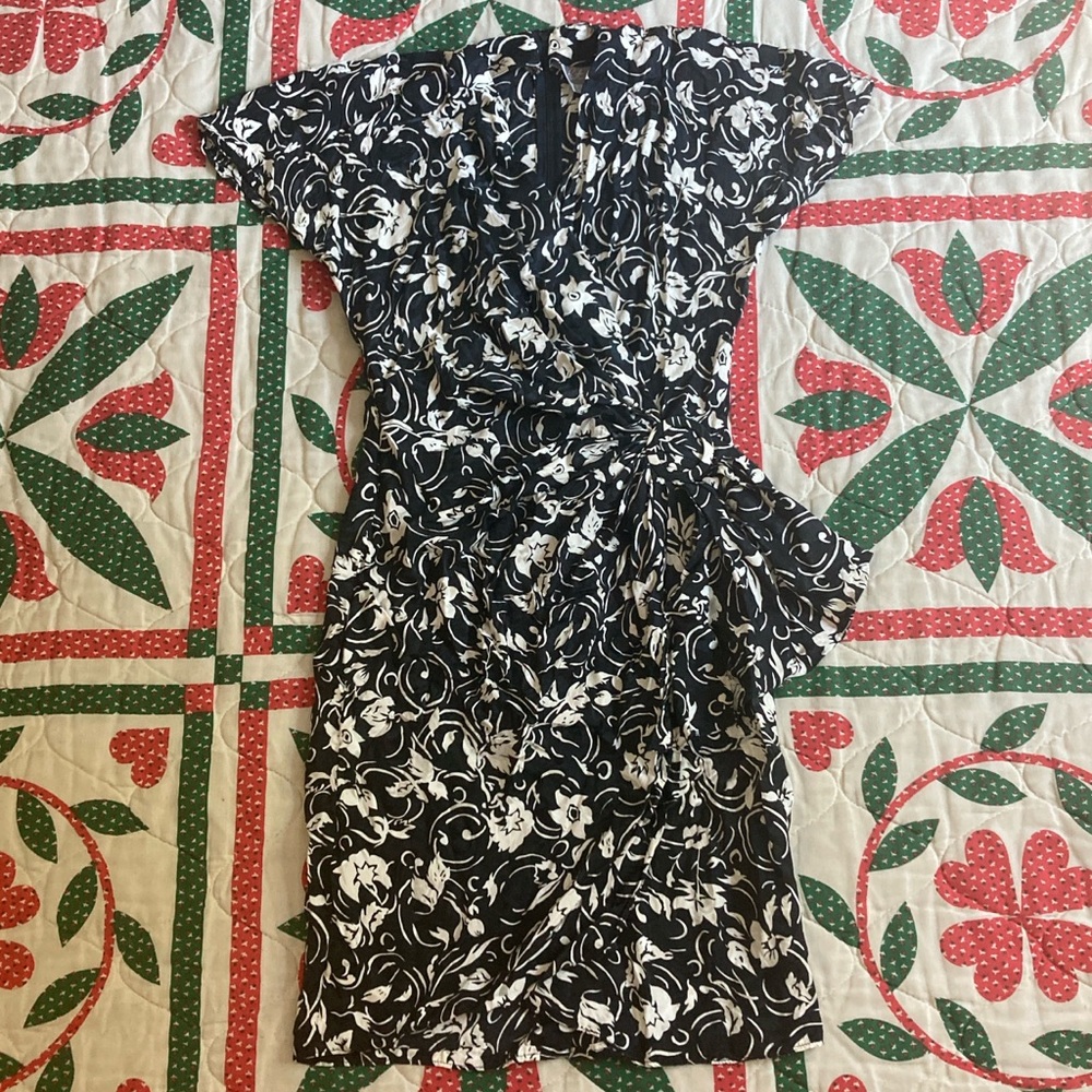 Vintage Silk Floral Dress